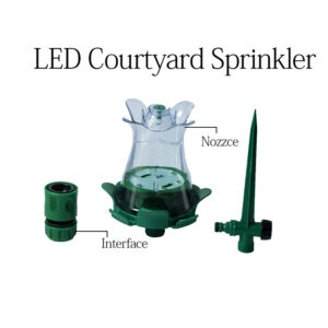2 Pieces Spot Sprinkler Flower Design Garden Sprinkler With Color LED Light Outdoor 360°Irrigation Sprinkler Plant Watering Sprinkler For Lawn Garden Patio Sprinklers