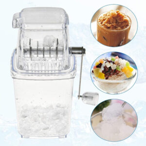 Hand Shaved Ice Machine Snow Cone Machine Household Manual Ice Crusher Multi-Purpose Hand Shaved Ice Machine Ice Maker For Home Office Outdoor Camping transparent