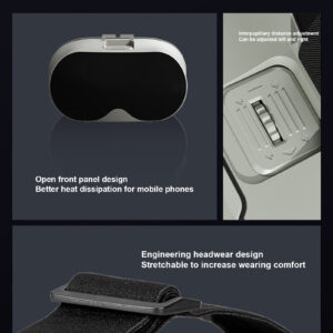 VR Headset Virtual Reality Goggles Headset With High-Definition Lens 3D Game Video Experience For 4-6.7 Smart Phones Gray