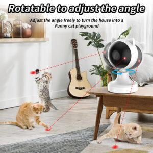 Interactive Cat Toys For Indoor Cats, USB Rechargeable And Battery Powered, Dual Mode Motion Activated Cat Automatic Infrared Toys For Cats Dogs White