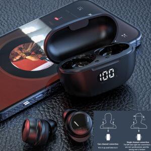 T58 Wireless Earphones Ultra Long Playtime In Ear Earbuds With Digital Display Charging Case For Smart Phone Computer Laptop T58C Black