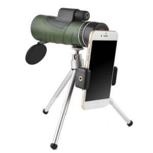 80 x 100 Monocular Telescope, With BAK-4 Prism And FMC Lens, High Power Single Tube Outdoor Telescope With 360° Tripod For Travel, Hiking green