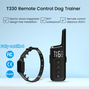 Dog Training Collar Wrap-Around Shock Remote Control W/3 Training Modes Sound, Vibration, And Adjustable Shock Levels, Dog Anti-barking Collar black A drag