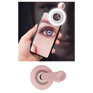 Macro Lens With Mini Clip Ring Light Portable Circle Light Macro Lens Attachment For Smart Phone Photography black