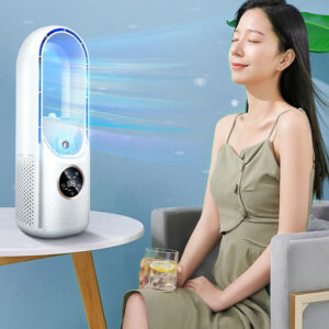 Personal Air Conditioner, Mini Cooling Fan With Timer Function, Wide Angle Air Inlet, 6 Adjustable Gears, LED Light, Humidified Spray, Air Conditioner Fan For Home White