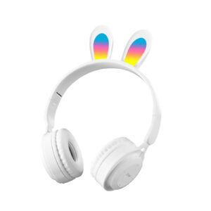 Wireless Headset Noise Canceling Ear Buds RGB Rabbit Ears Earphones For Cell Phone Gaming Computer Laptop Tablet black