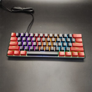 V900 Gaming Keyboard 61 Keys Wired Computer Keyboard With Colorful LED Backlight Keyboard For Laptop PC Tablet White black blue light