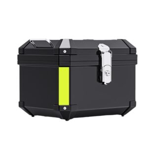 Motorcycle Top Box Lockable Helmet Luggage Storage Rear Tour Box with Reflective Design