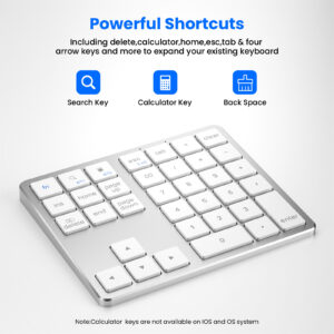 Mini Keyboard 35 Keys Portable 2.4G Wireless Office Keyboard Ultra Silence Keyboard For Laptop PC Computer Gamer silver
