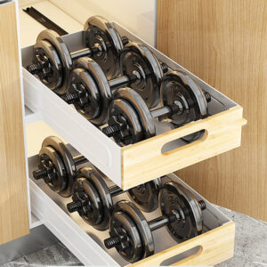 Cabinet Pull Out Drawer Carbon Steel Slide-Out Shelves Pull Out Cabinet Shelf Bottom-Mounted Slide Out Storage Shelves For Kitchen Cabinets Bathroom Vanity Pantry Medium 30CM wide-noble black