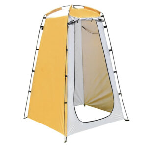 Outdoor Quick Set Up Privacy Tent 190T Silver Coated Cloth Waterproof UV-Resistant Portable Changing Room For Camping Shower Biking Toilet Beach Yellow and gray