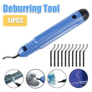 Hand-held Deburring Cutter Deburring Tool Handle With 10 Pcs Rotary Deburr Blades Burr Remover Hand Tool