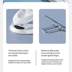 Camping Fan With Ring Light Lantern, 1200mAh Battery USB Rechargeable Clip On Fan, 3 Speeds And 2 Lighting Modes, Small Desk Fan For Office Stroller Bedroom White