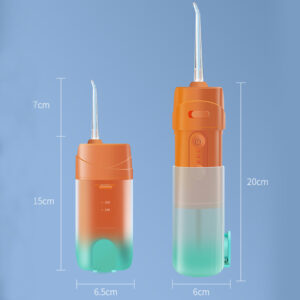 Portable Dental Flosser Teeth Pick, 4 Nozzles Oral Irrigator Waterproof Electric Waterflosser Flossing Machine With 3 Modes 0.5 MM Slim Water Teeth Pick For Orthodontic Population Orange upgraded model