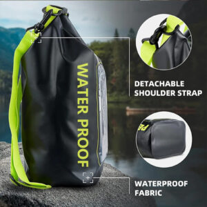 Mobile Phone Waterproof Bag 2L/ 5L Cross Body Bag With Detachable Adjustable Shoulder Straps IPX6 Swimming Waterproof Bag For Outdoor Kayaking Boating Green 5L