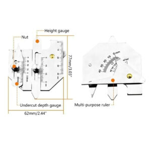Fillet Weld Gauge Set, Welding Gauges Set, Wear Resistance Stainless Steel Measuring Ruler, Durable Welding Gauge For Measuring Angles, Heights, Widths, Gaps welding inspection ruler