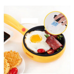 Electric Skillet, Non-Stick Small Egg Skillet, Overheating Protection, Mini Electric Ramen Noodles Boiling Pot For Dorms Cooking, Camping, RV pink