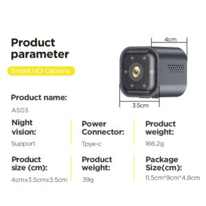 AS03 Mini Camera HD 1080P Home WIFI Night Vision Camera Cams Wireless Recording Camera