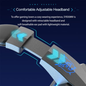 SY830MV Wired Headsets Over-Ear Stereo Earphones Cool Lighting Gaming Headset