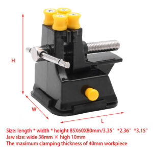 Mini Vise Aluminum Alloy DIY Jewelries Craft Mould Fixed Repair Hand Tool Micro-carving Vise With Suction Cup For Polishing, Grinding, Detailing, Drilling, Carving 8018