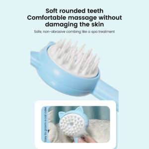 Cat Steam Brush, Pet Grooming Brush With Smooth Comb Teeth, Rechargeable And Spray Port Design, Prevent Static Electricity, Dog & Cat Hair Cleaning Brush blue