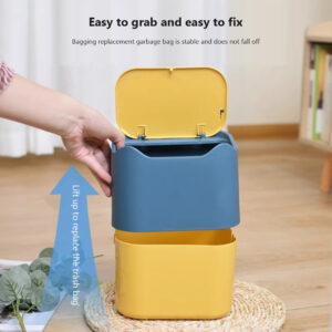 Cat Excrement Trash Can Fully Enclosed Smell Proof Detachable Cat Litter Disposal Bin Cat Toilet Cat Litter Special Garbage Can Excrement Supplies white pink