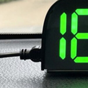 Car HUD Head Up Display Speedometer GPS And BeiDou Dual Chips Large Screen With Sunshade, Overspeed Reminder Function, Vehicles Speed Display Device Black white letter Host+USB data cable