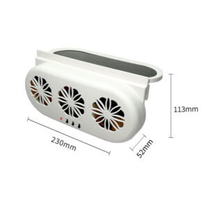 Car Exhaust Fan Solar Power Window Ventilator 3 Fans Front Rear Window Radiator Promoting Air Circulation USB Charging Vehicle Radiator Vent Device White