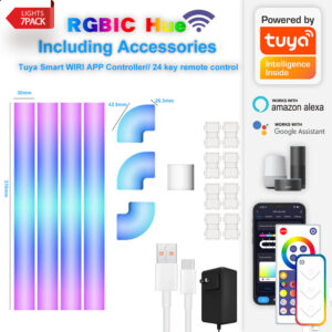 Glide LED Wall Lights Music Wall Lights Strip Lamp Dynamic Multi-color Lighting Effects RGB Dimmable LED Sconces Wall Lighting Indoor For Bedroom Kids Room 12V US plug