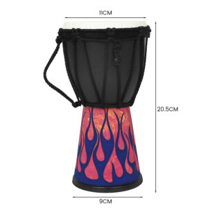 African Djembe Drum Percussion Hand Drum Circle Instrument 4'' Percussion Djembe Hand Drum African Drum Blue flame-4 inches
