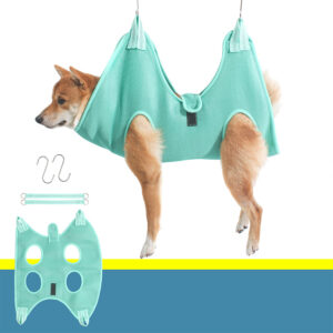 Dog Grooming Hammock, Dog Grooming Sling With Nylon Extended Webbing, Steel S-hook, Breathable Mesh, Dog Hanging Harness Holder For Brushing Teeth, Cutting Nails Plus girdle orange M