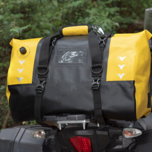 Motorcycle Waterproof Luggage Tail Bag, All-weather Large Capacity Saddle Bags Powersports Saddlebags With Reflective Design, Bike Accessories black silver 66L