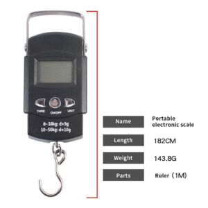 Portable Fishing Weight Scale, 110lb/50kg Lightweight Scales With 1m/ 3.2ft Tape Measure With Screen Hanging Fishing Luggage Scale For Home Outdoor Portable electronic scale