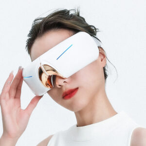 Eye Massager, Eye Massager For Migraines With 3 Modes, Multi Frequency Microseismic Technology, Breathing Massage, Heated Eye Massager Mask For Men, Women Deluxe voice model
