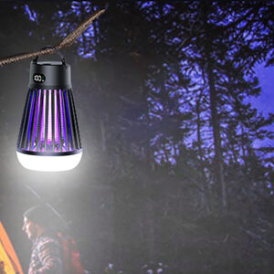 USB Bug Zapper, Mosquito Killer Lamp, Portable Hanging Loop Bug Zapper, IPX5 Waterproof, 2000mAh Fly Zapper For Summer Trip, Outdoor Camping black