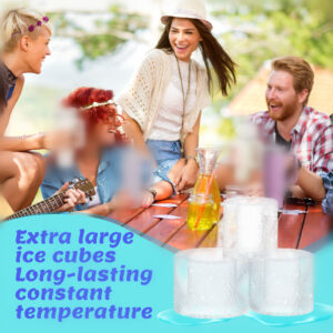 Ice Cube Tray For Tumbler Cup 30oz/40oz Silicone Stackable Ice Cube Tray With Lid Extra Large Ice Block Molds For Freezer yellow