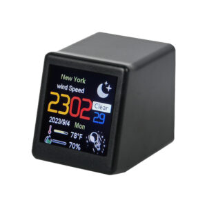 Digital Clock Day Date Temperature Display Digital Alarm Clock With LCD Screen Touch Control WIFI Clock Automatic Weather Update black