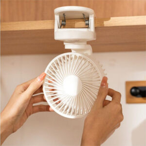 Mini Clip On Fan, Usb Rechargeable Strong Wind Desk Fan, Digital Display 3 Speeds Adjustable Bidirectional 360 ° Clip Fan, Super Strong Wind Mini Fan black