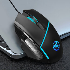 A876 Wired Gaming Mouse 6400 DPI Adjustable Gaming Mice With Colorful Backlit For Computers PC Laptops A876 Black