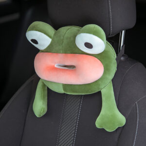 Car Tissue Holder Cute Cartoon Animals Plush Tissue Bag Plush Tissue Organizer For Car Backseat Home Office lion