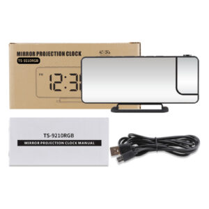 Projection Alarm Clock RGB Digital Display Projector LED Screen Loud Desk Clock LEDProjection Alarm Clock For Heavy Sleeper White