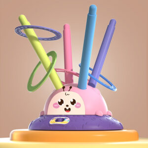 2 In 1 Skipping Rope Ring Toss Game Machine Multifunctional Cartoon Toys Indoor Outdoor Game For Kids Gifts pink