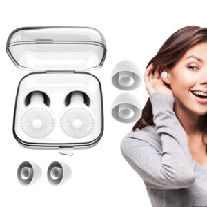 Ear Plugs Water-proof Reusable Soft Silicone Ear Plugs With Storage Box For Showering Swimming Other Water Sports Sleeping White