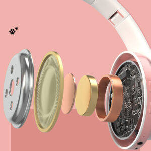 Cat Ear Wireless Headphones Over Ear Hi-Fi Stereo Deep Bass Lighting Headset For Laptop PC Computer Mobile Phone Tablet black