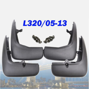 4PCS Mud Flaps, Vehicles Mudguard Splash Guards Front And Rear Set, Fender Flares Kit Automotive Exterior Accessories Compatible For L320 2005-2013 black