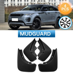 Replacement Mud Flaps Kit With Screws, Front And Rear Tire Splash Guards Fender Flares Kit, Exterior Accessories Compatible For Evoque 2020-2021 (Set Of 4) black