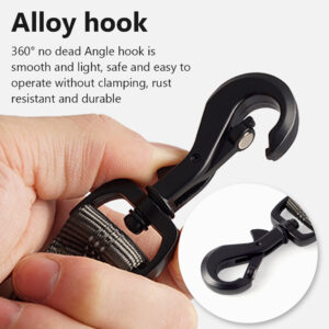 Dog Leash Dog Training Leash With Alloy Hook Traction Handle Bright Reflective Strip Double Layer Thickened Design Shrinkable Bungee Dog Leash dark gray One size fits all2.5x130-160CM