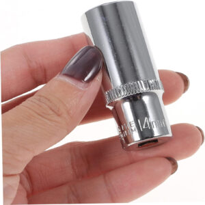 11Pcs 1/4 Hexagonal Extended Socket Chrome Vanadium Steel Drive Impact Socket Set For Wrench Assortment Metric Hexagonal Socket Mechanic Tools 1/4 4-14MM 11pcs