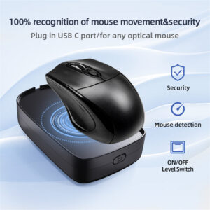 H26 Mouse Mover Automatic Mouse Shaker Jiggler With Charging Cable ON/Off Switch Plug And Play Mouse Mover black