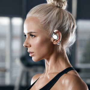 Wireless Earbuds Ultra Long Playtime Headphones With Power Display Charging Case Stereo Open Ear Earphones For Sports Working black